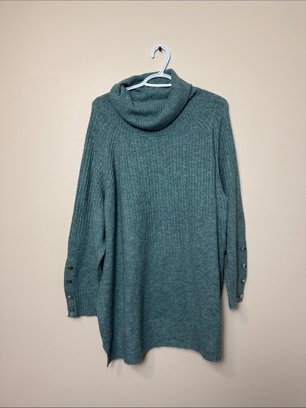 Penningtons Cozy Teal Turtleneck Sweater Tunic size 2X